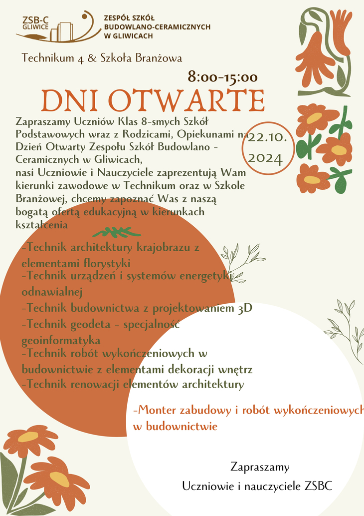 plakat informacyjny dotyczący dnia otwartego