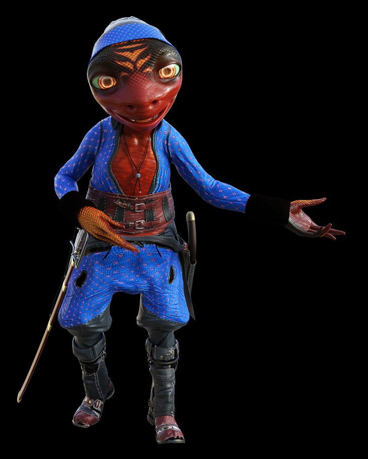 postać z bajki straszna w niebieskim ubraniu