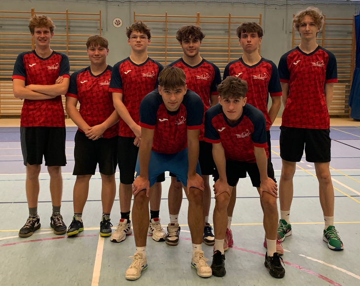 drużyna siatkarzy przed meczem na boisku