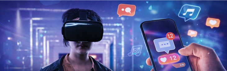 okulary VR baner dziewczyna w okularachVR